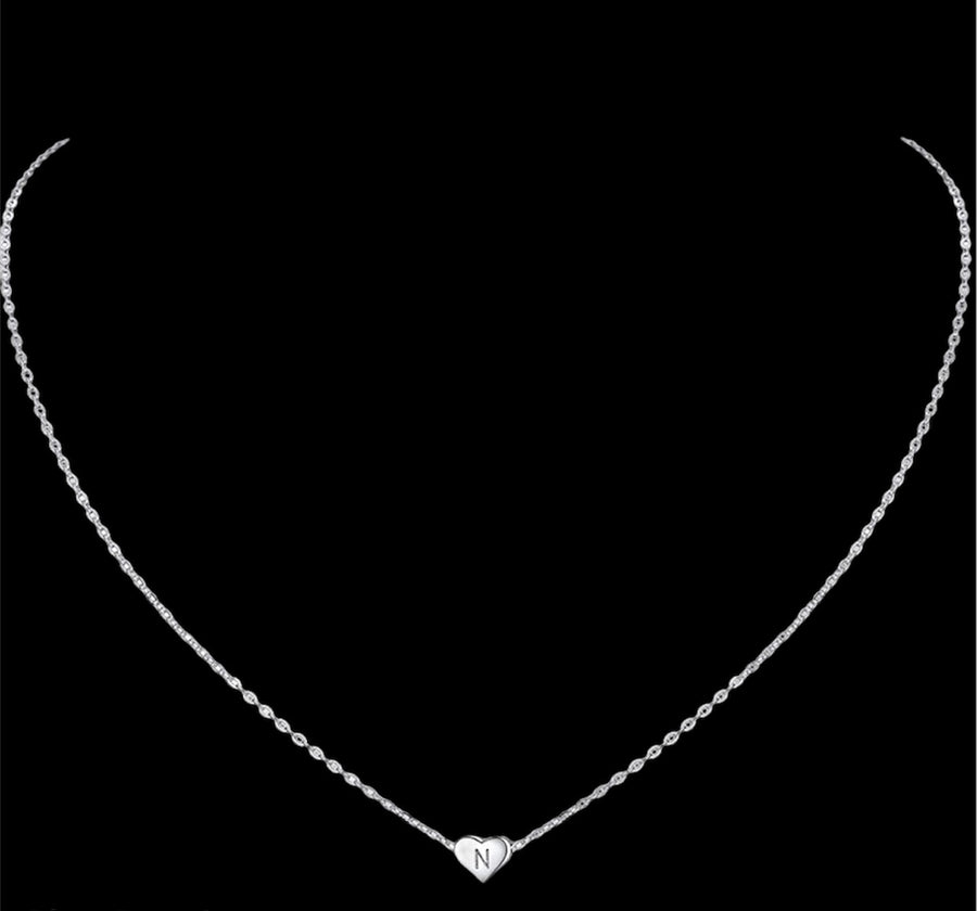 Letter Engraving Necklace - 925 Silver