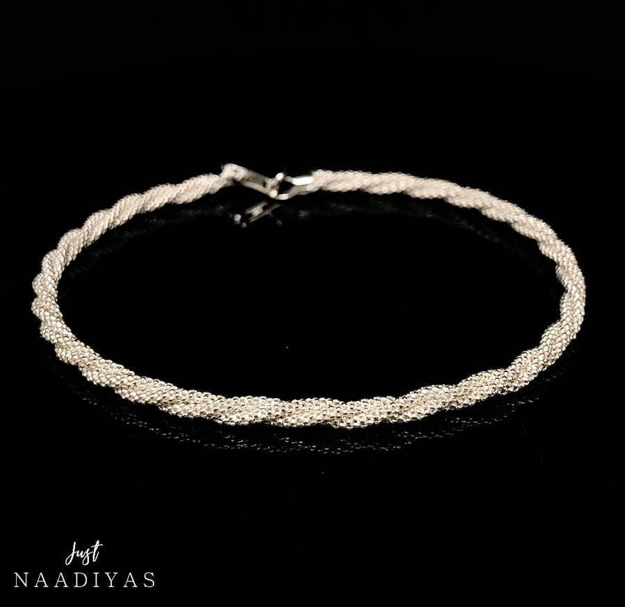 Sterling Silver Plaited Mesh Bracelet wwwj.justnaadiyas.com